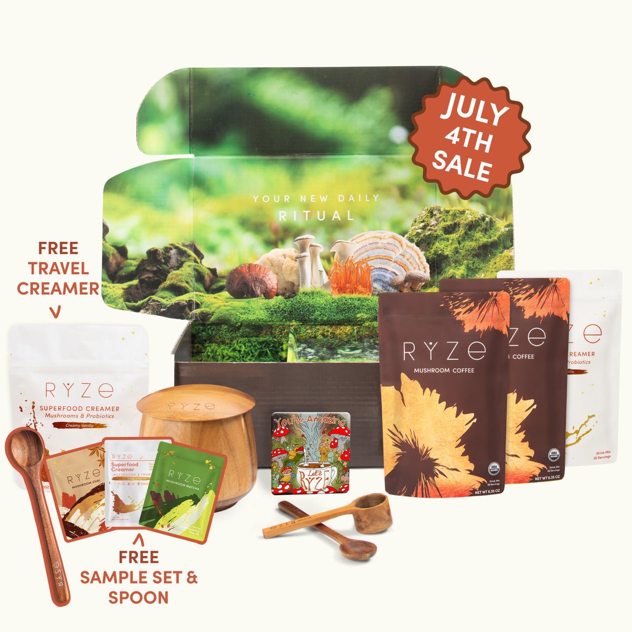 Ryze Ritual Kit Mushroom Coffee Starter Kit: 60 Servings – RYZE