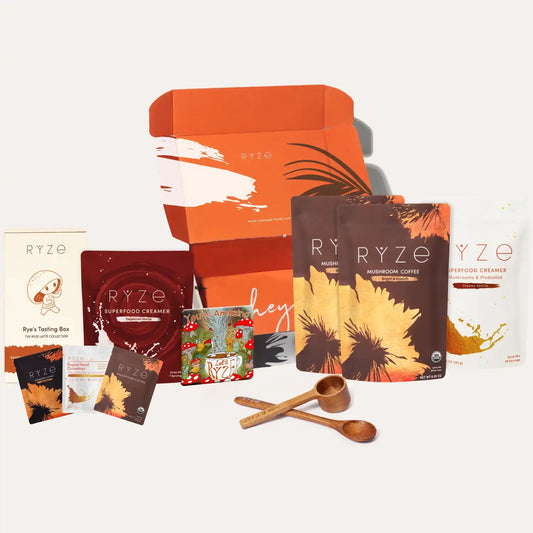 <tc>Ensemble cadeau de départ RYZE (deux sacs cafés et un sac crème)</tc>