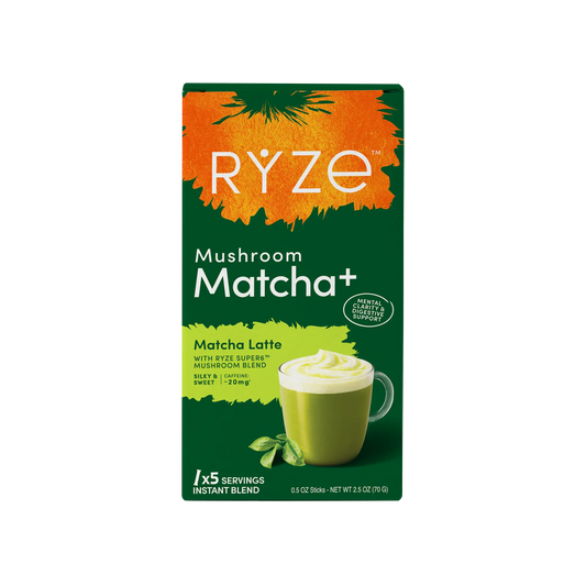 RYZE Mushroom Matcha+ packaging on a white background available at Target