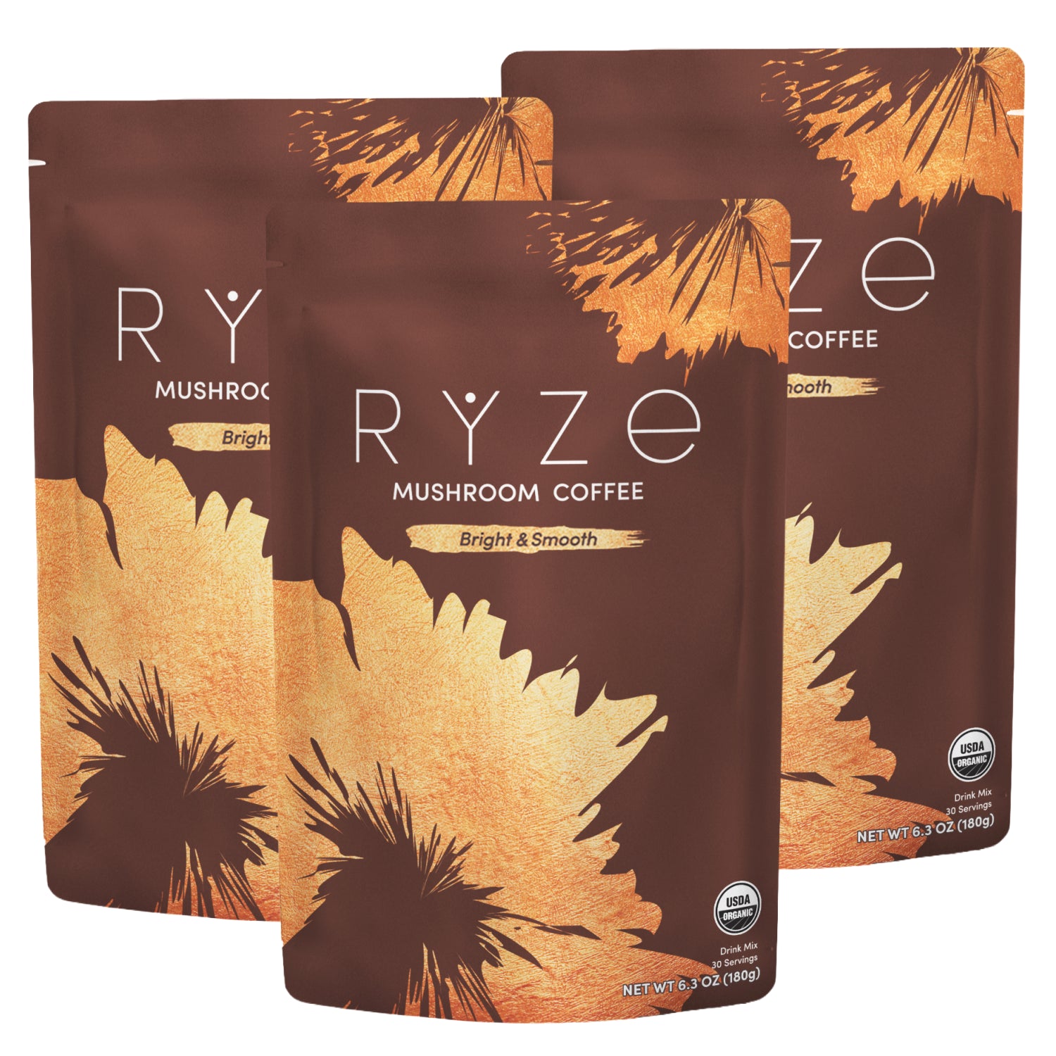 RYZE mushroom coffee blend pouch