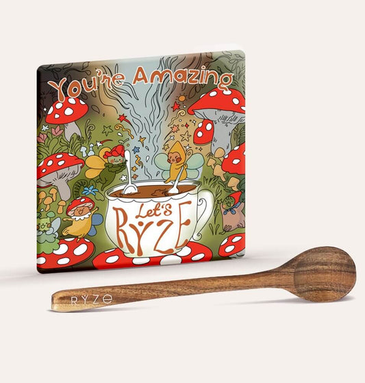 Mushroom Magnet + Acacia Spoon - RYZEMushroom Magnet + Acacia SpoonRYZE