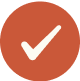 Orange circle with a white checkmark inside.