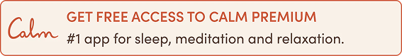Calm app promotion for free premium access, highlighting sleep, meditation, and relaxation.