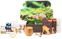 A selection of wellness products in a themed subscription box.